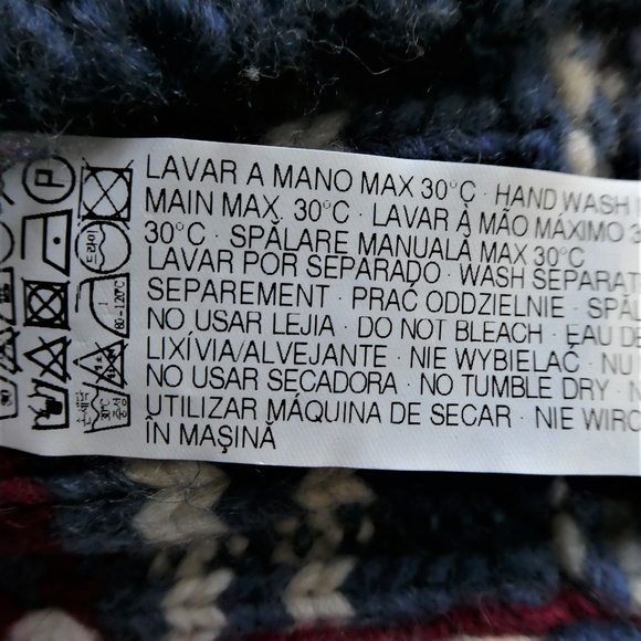 Zara Man Sweater Chunky Knit Cowl Fair Isle Acrylic Wool Blend M - Picture 8 of 8